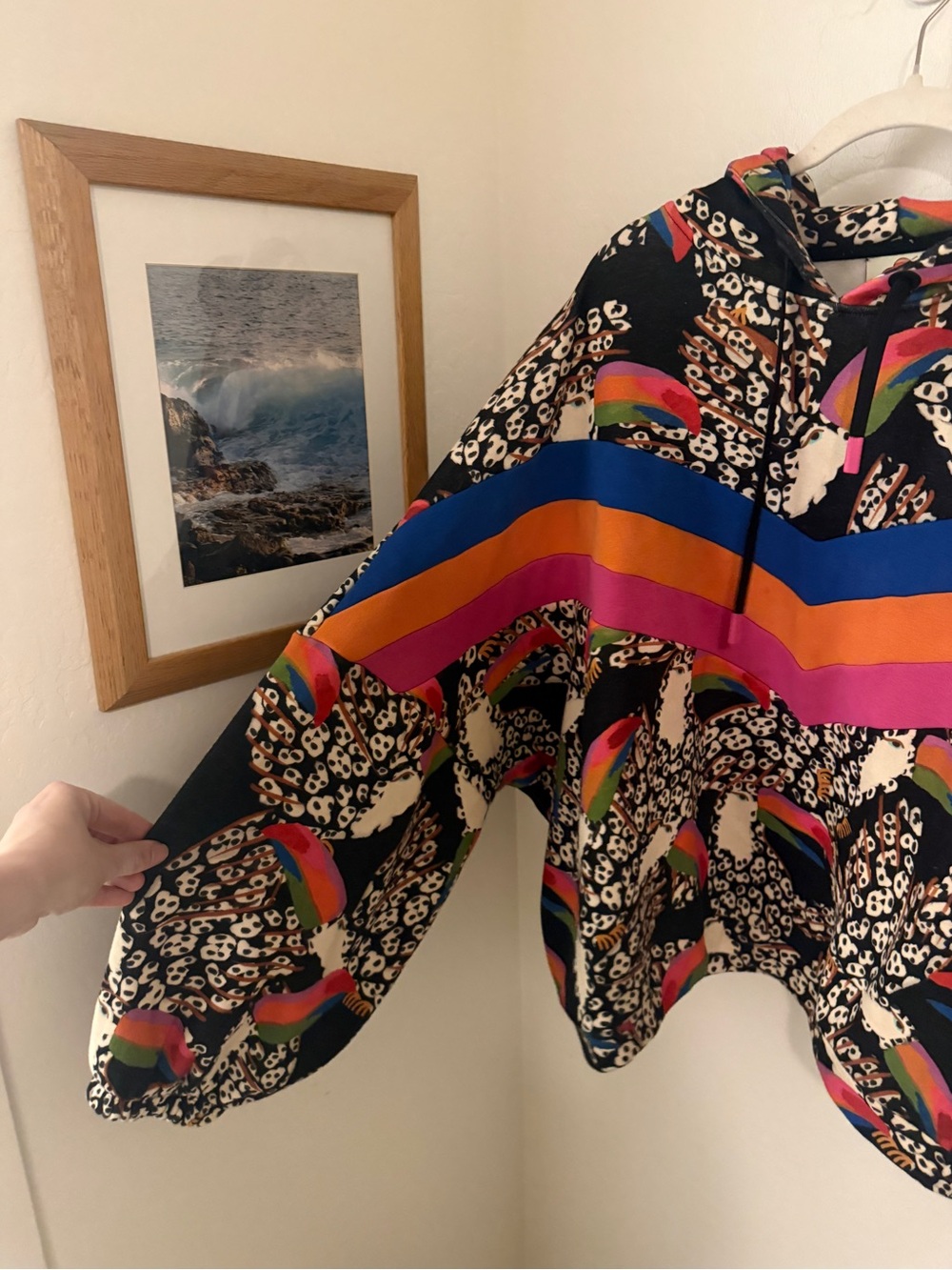 Farm Rio Leopard Toucans Sweatshirt Hoodie - Picture 6 of 7